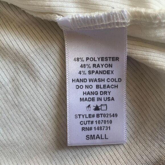 Gab & Kate Ribbed Knit Crop Top Block Color Long Sleeve Women Small - Picture 10 of 10